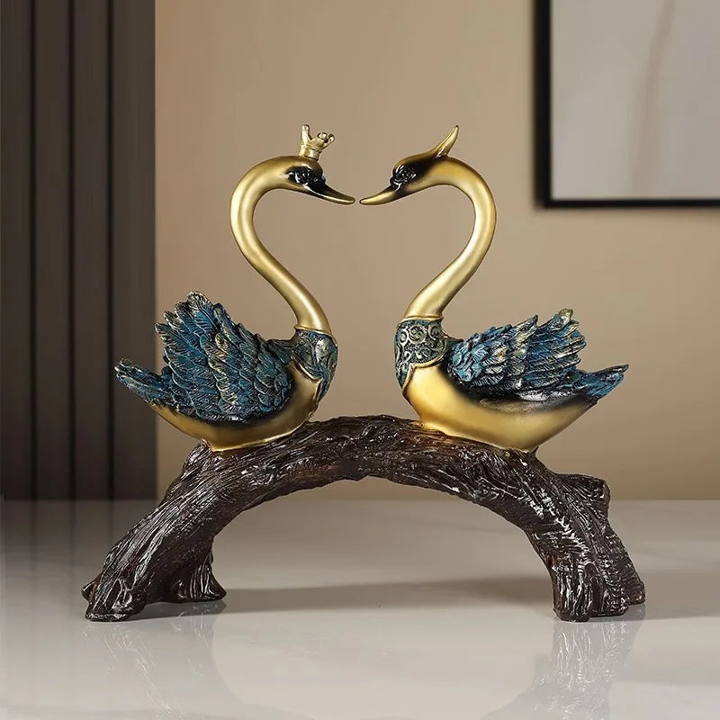 Schwanenornamente – Kunstharz-Design – Wohnzimmerdeko