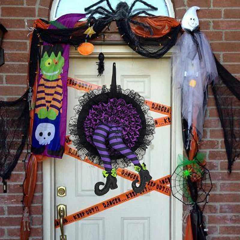Halloween Türkranz – Hexenhut Design