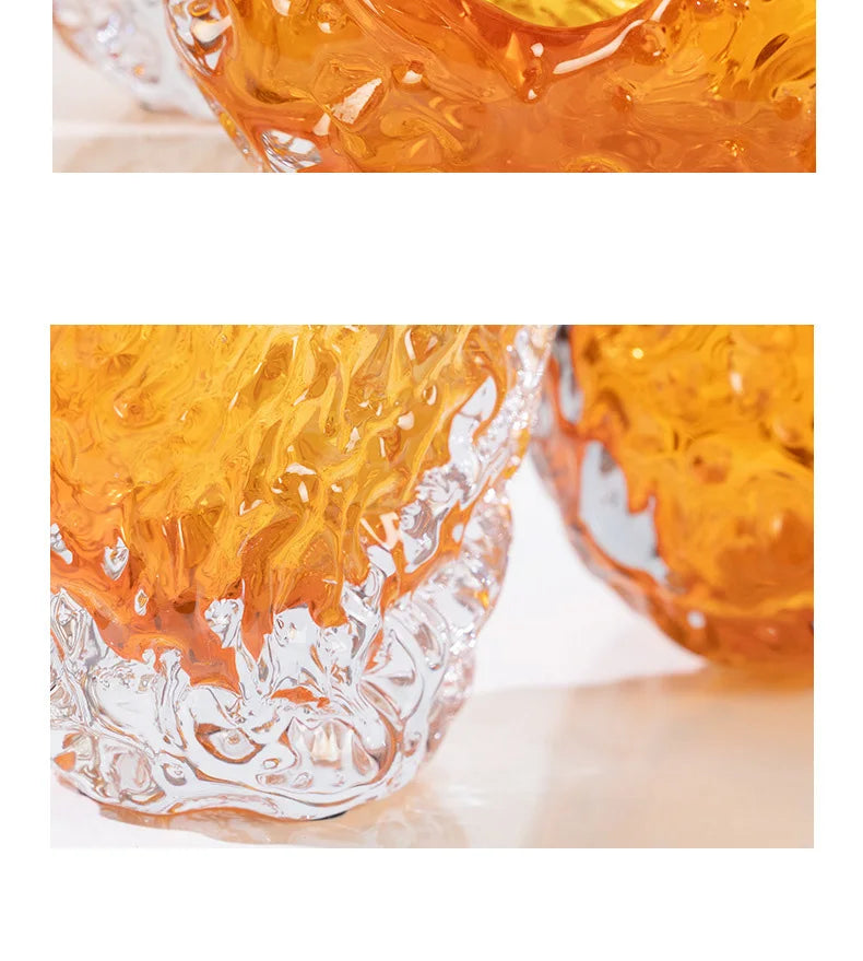 Bernstein Glasvase – Modernes Design – Tischdeko