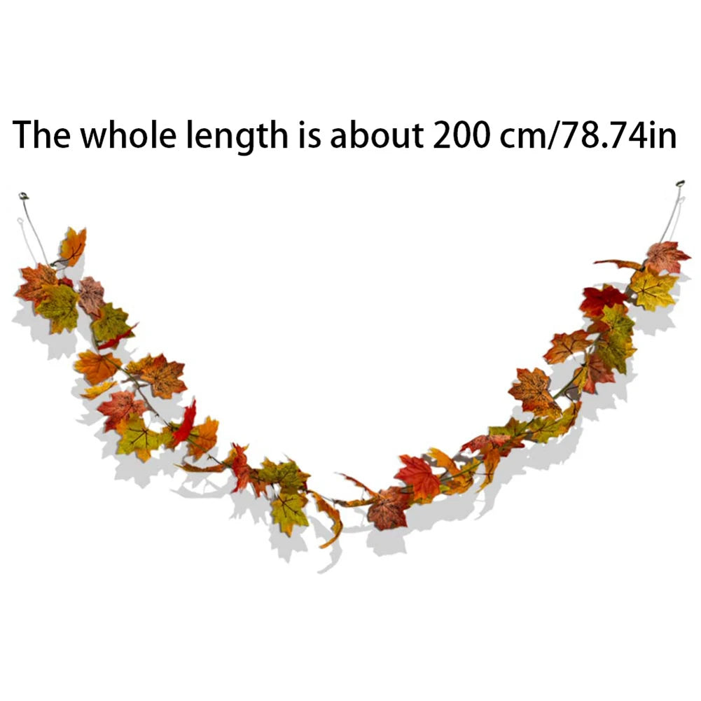 Ahornblätter Girlande – Lebendige Herbstfarben – 200CM
