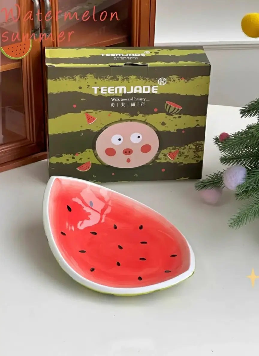 Wassermelonen-Geschirr – Keramikunterglasur-Set