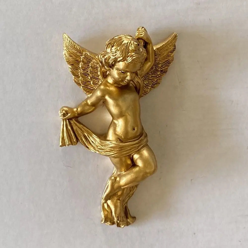 Cherub-Engel-Statuen – Goldenes Harz 14x8cm