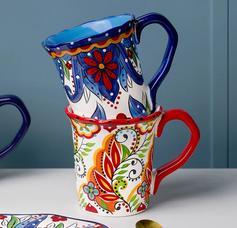 Keramik Kaffeetasse – Handbemalt, Chinesischer Stil