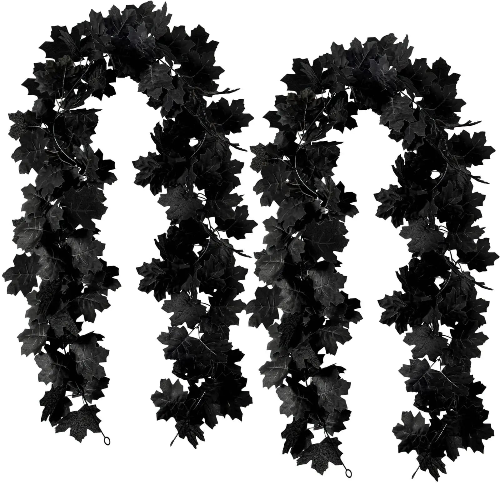 Halloween Ahornblatt Girlande – Elegantes Schwarzes Design