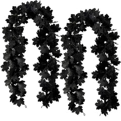 Halloween Ahornblatt Girlande – Elegantes Schwarzes Design