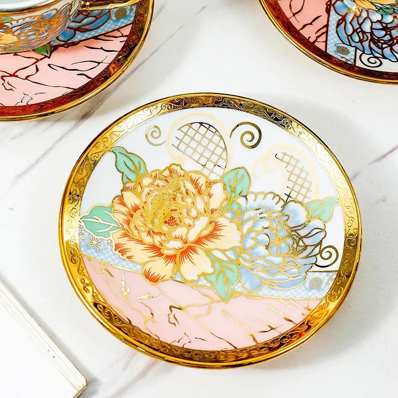 14-teiliges Teeset – Florales Keramik Design