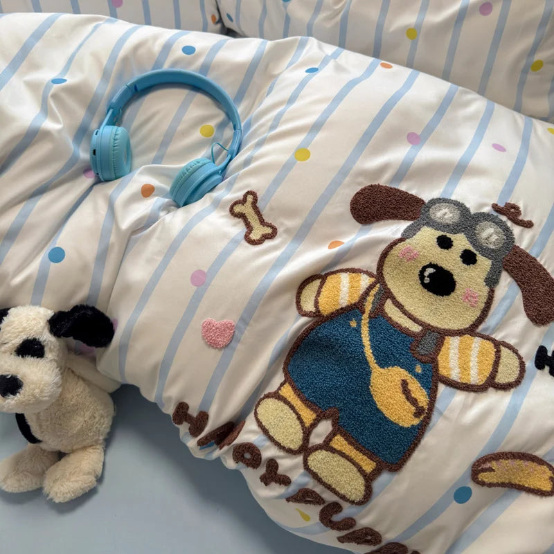 Niedliches Baumwoll-Bettwäsche-Set – Cartoon-Stil – Für Kinder 1.5m/1.8m/2.0m