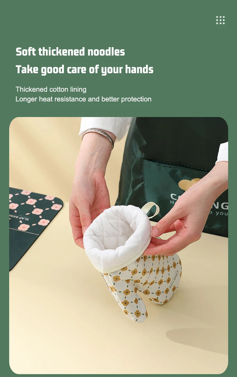 Hitzebeständige Backhandschuhe - Baumwolle/Silikon - Ofengebrauch