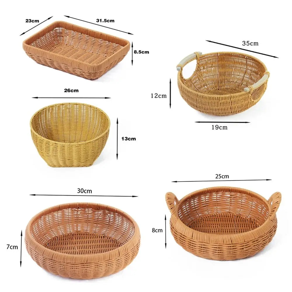 Boho Stil Rattan Tablett – Gewebte Struktur PP