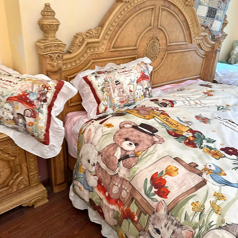 Baumwoll-Bettwäsche – Prinzessin-Stil – Twin, Queen, Double