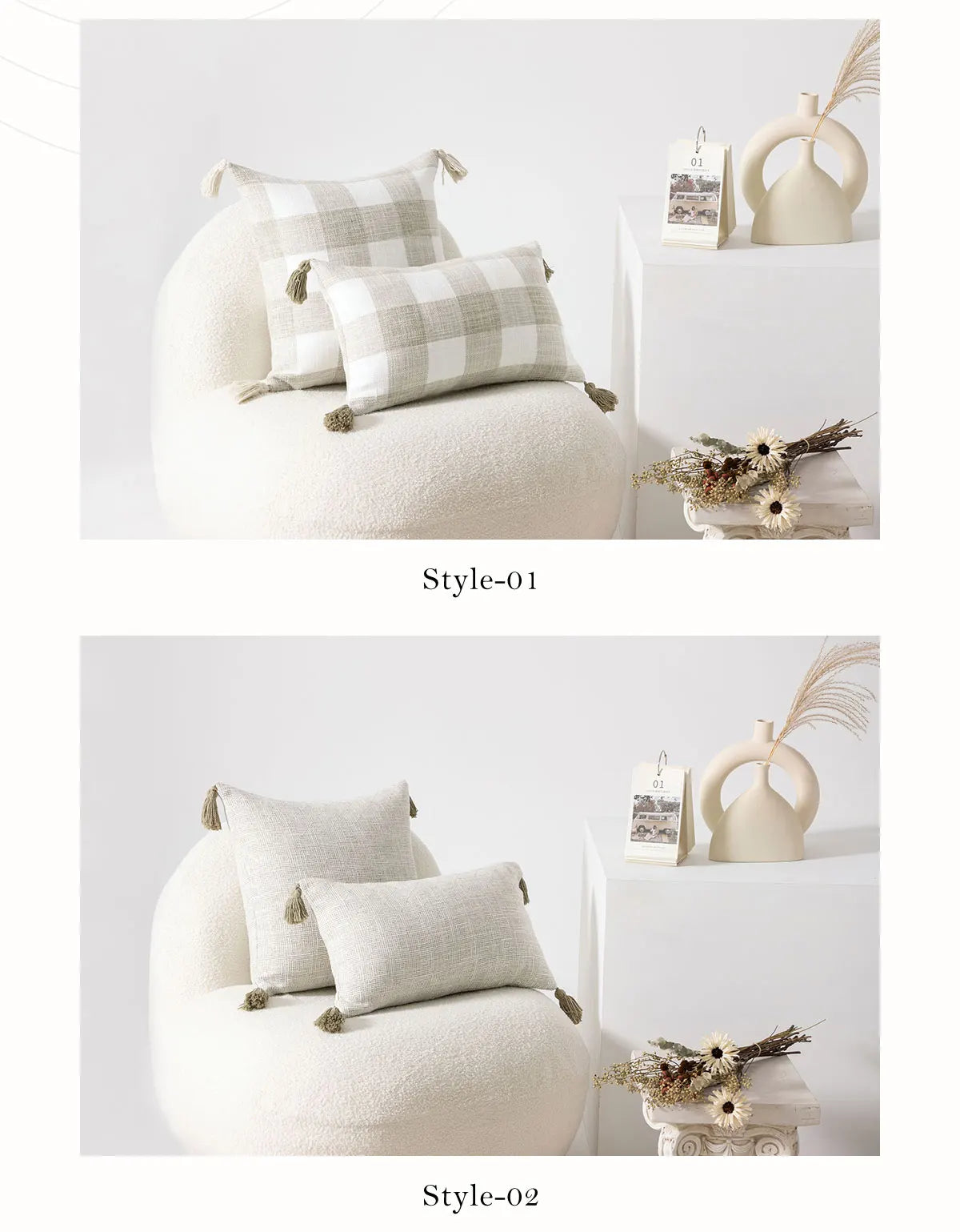 Kissenbezug – Nordische Boho Streifen – 45x45cm Polyester