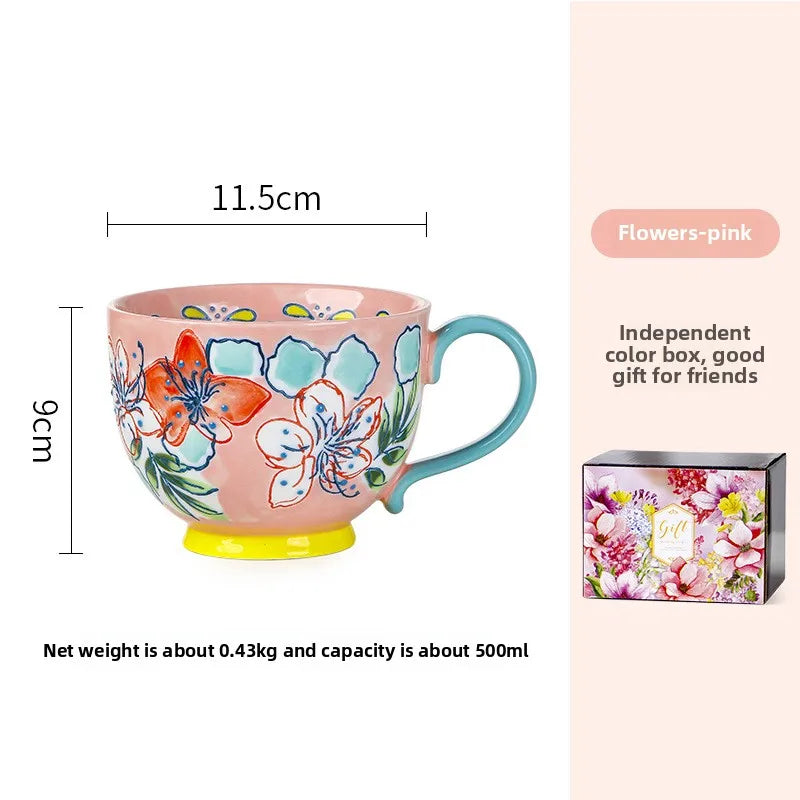 Keramik Kaffeetasse – Handbemaltes Design – 501-600 ml