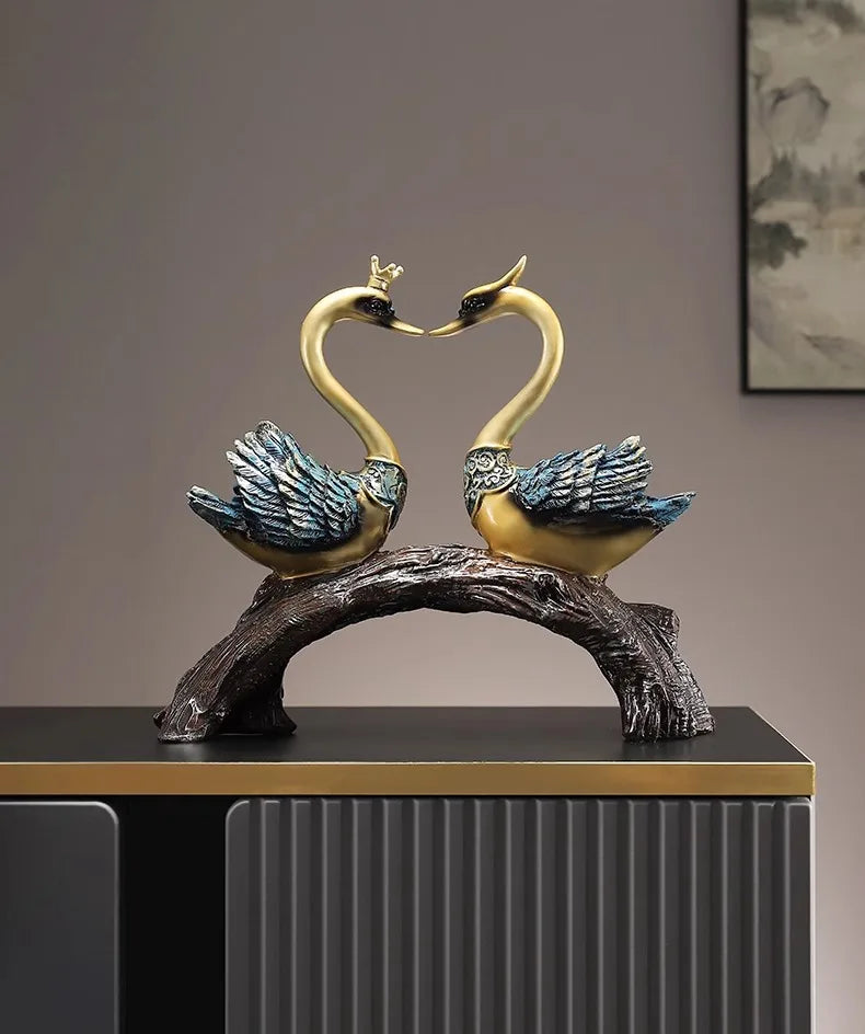 Schwanenornamente – Kunstharz-Design – Wohnzimmerdeko