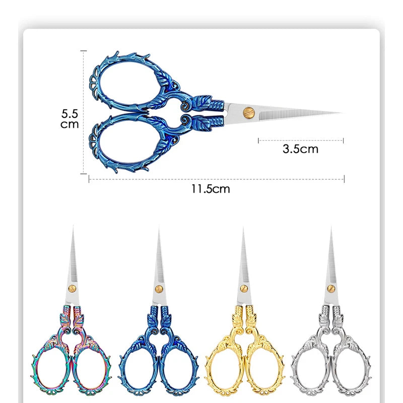 Vintage Schere – Blattmuster, Edelstahl Schnitt