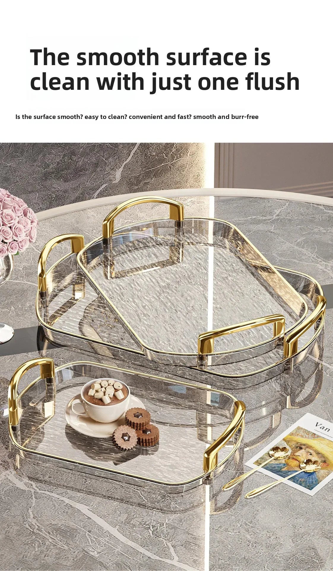 Transparente PET Ablage – Gletschermuster – Vielseitig