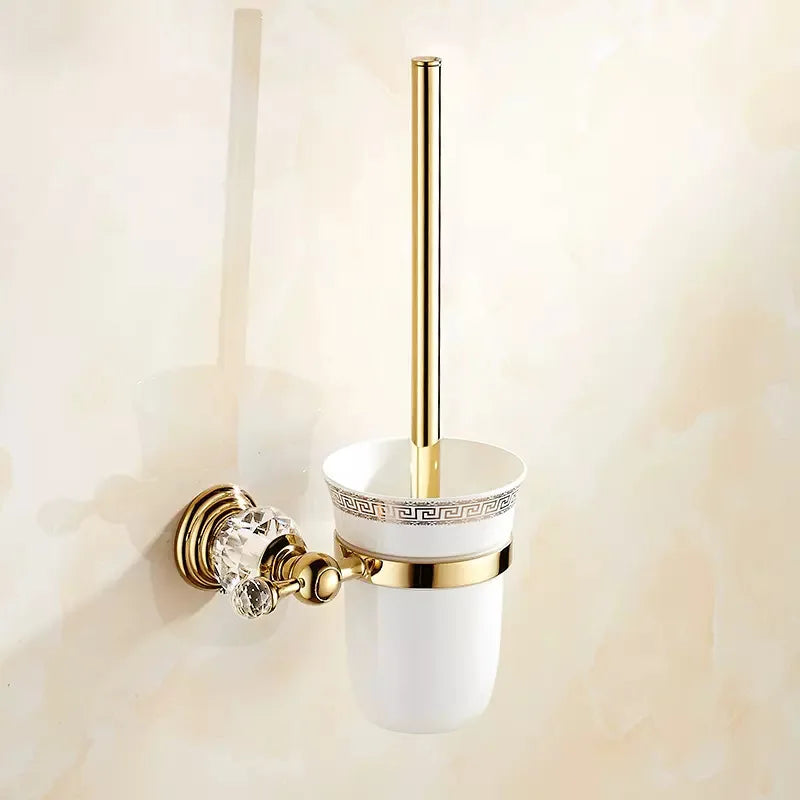 Edelstahl WC-Bürste – Gold Kristall Design – Bad Set