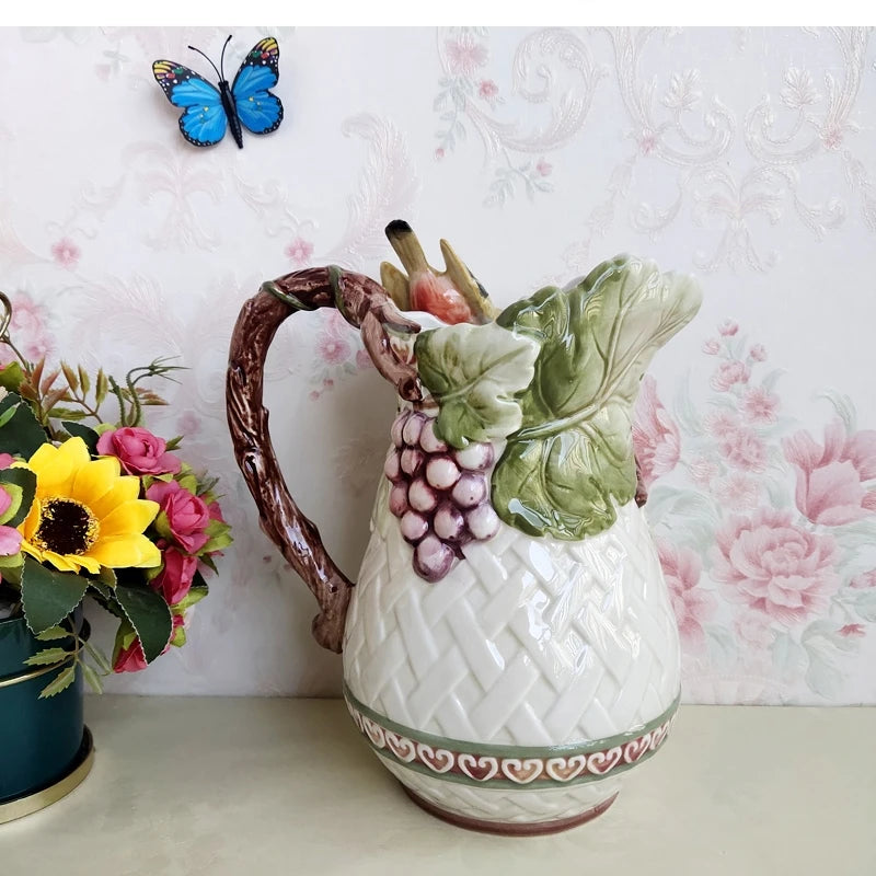 Pastoral Keramikvase – 3D Design – Wohnaccessoire