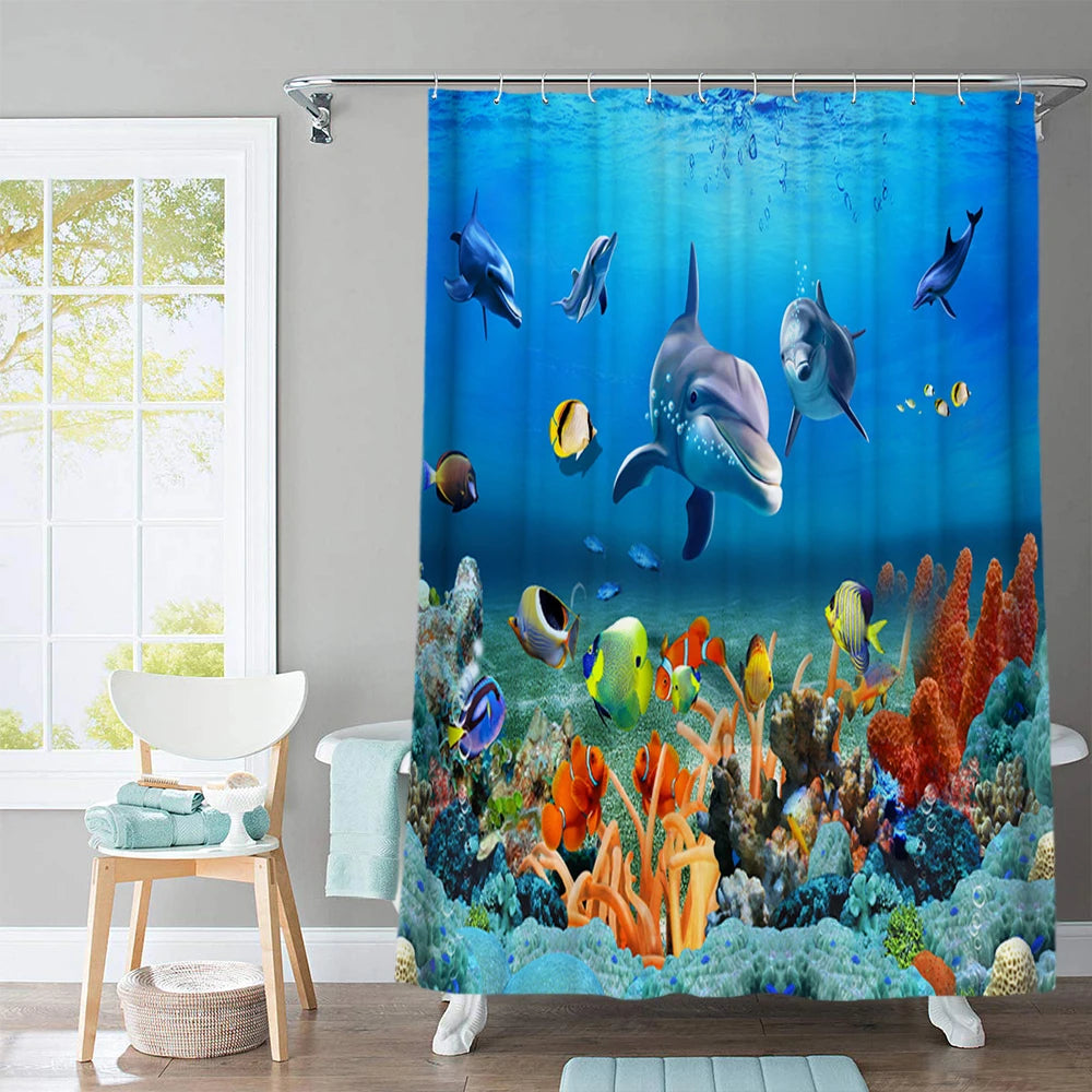 Ozeanboden-Set – Moderner Polyester-Baddekor