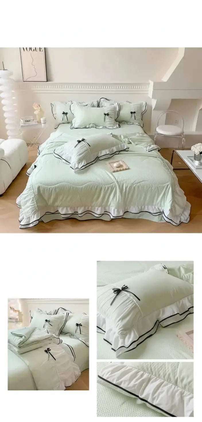 Sommersteppset – Spitze & Schleifendesign – 200x230cm