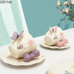 Keramik Kaffeetasse – Schleifendesign – 200ml