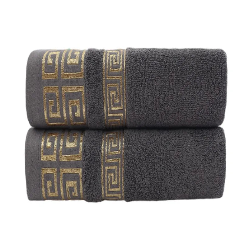 Schwarze Baumwolltücher – Luxuriös Jacquard – 34x74cm/70x140cm