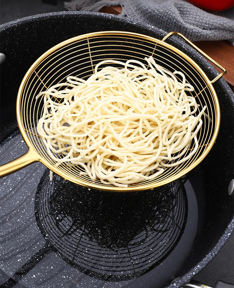 Edelstahl Schaumlöffel – Gold Design – 13-19.5cm Stiel