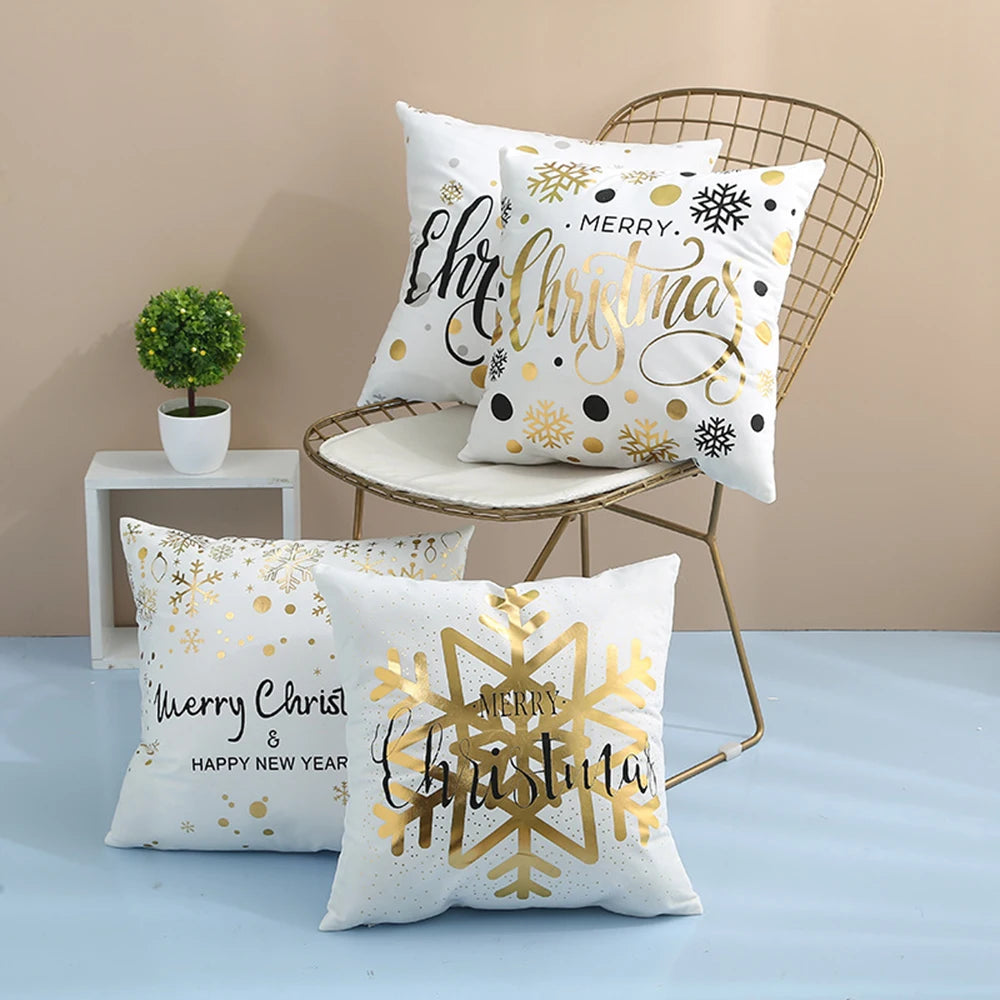 Weihnachtliche Kissenbezüge – Leinen/Baumwolle – 45x45cm Set