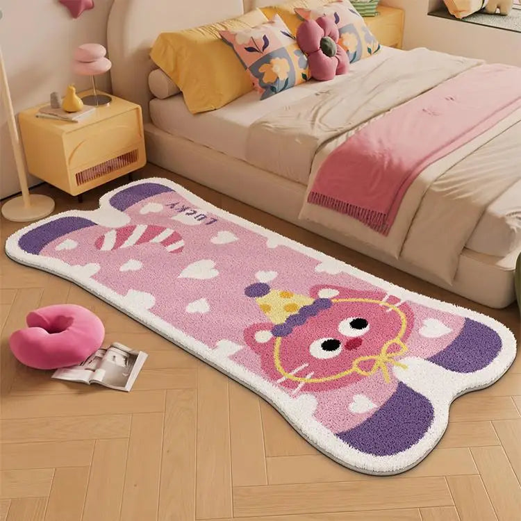 Besonders geformte Plüschmatte – Imitat Kaschmir – Schlafzimmer