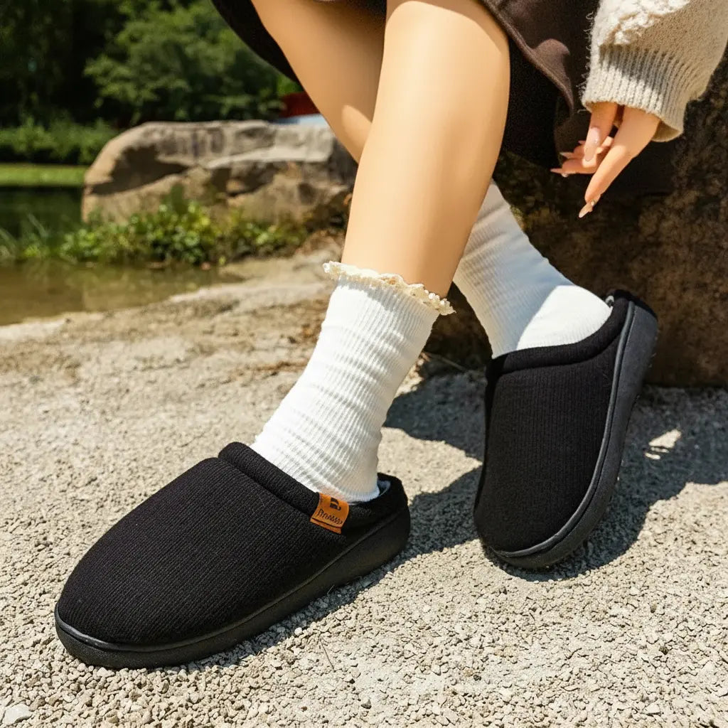 Pmoiste Damen Hausschuhe – Britischer Stil, Gemütliche Winterschuhe
