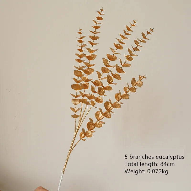 Goldene Blumenarrangement – Stilvolle Seide – 67-84 cm