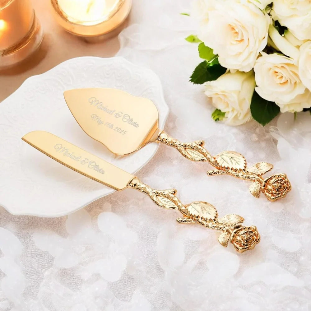 Hochzeitstorten-Set – Vintage Metall Rose – Persönlich