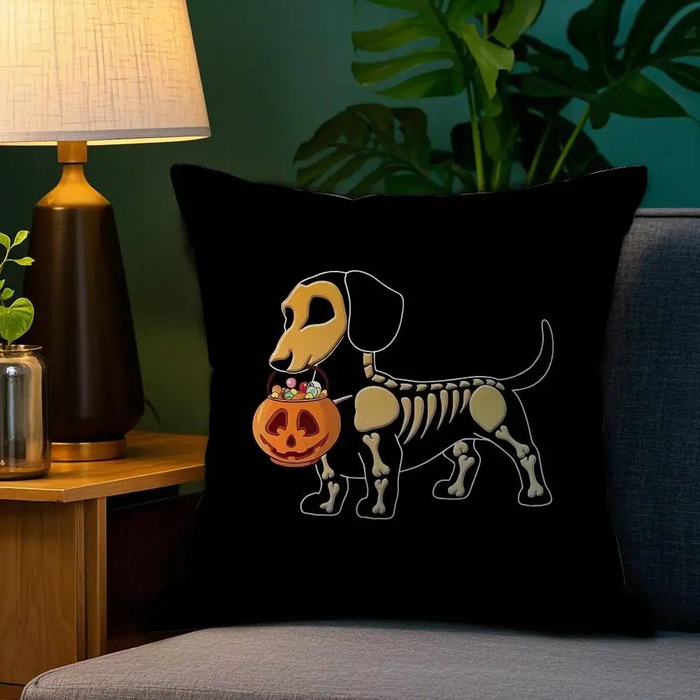Halloween Kissenbezug – Plüsch Polyester Quadratisch – 45x45 cm
