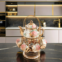 Keramik-Tee-Set – Bone China – 13-teiliges Set