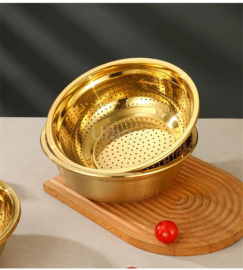 Sieb – Goldener Edelstahl – Verschiedene Grössen