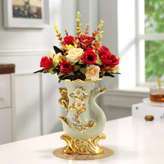 Moderne Vase – Goldglas & Keramik – Wohnzimmereinrichtung