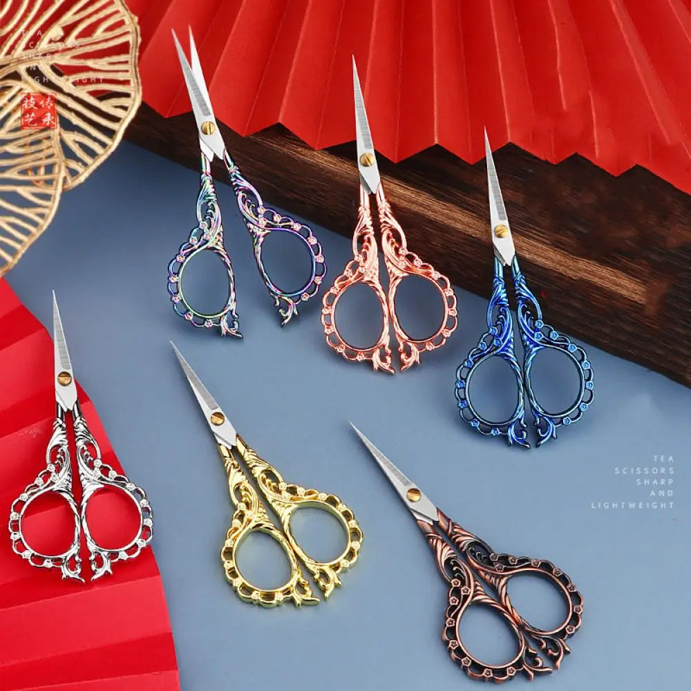 Vintage Schere – Blattmuster, Edelstahl Schnitt