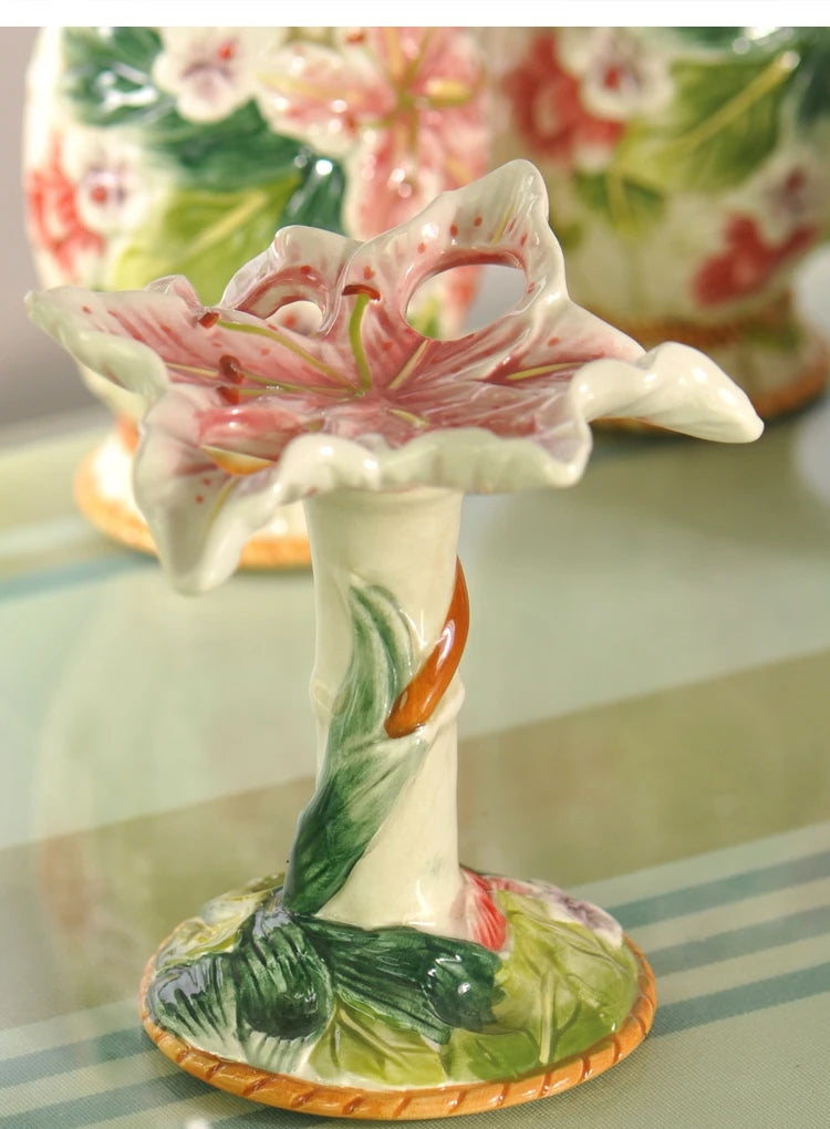 Keramik Bad Set – Lily Design – 5-teilig