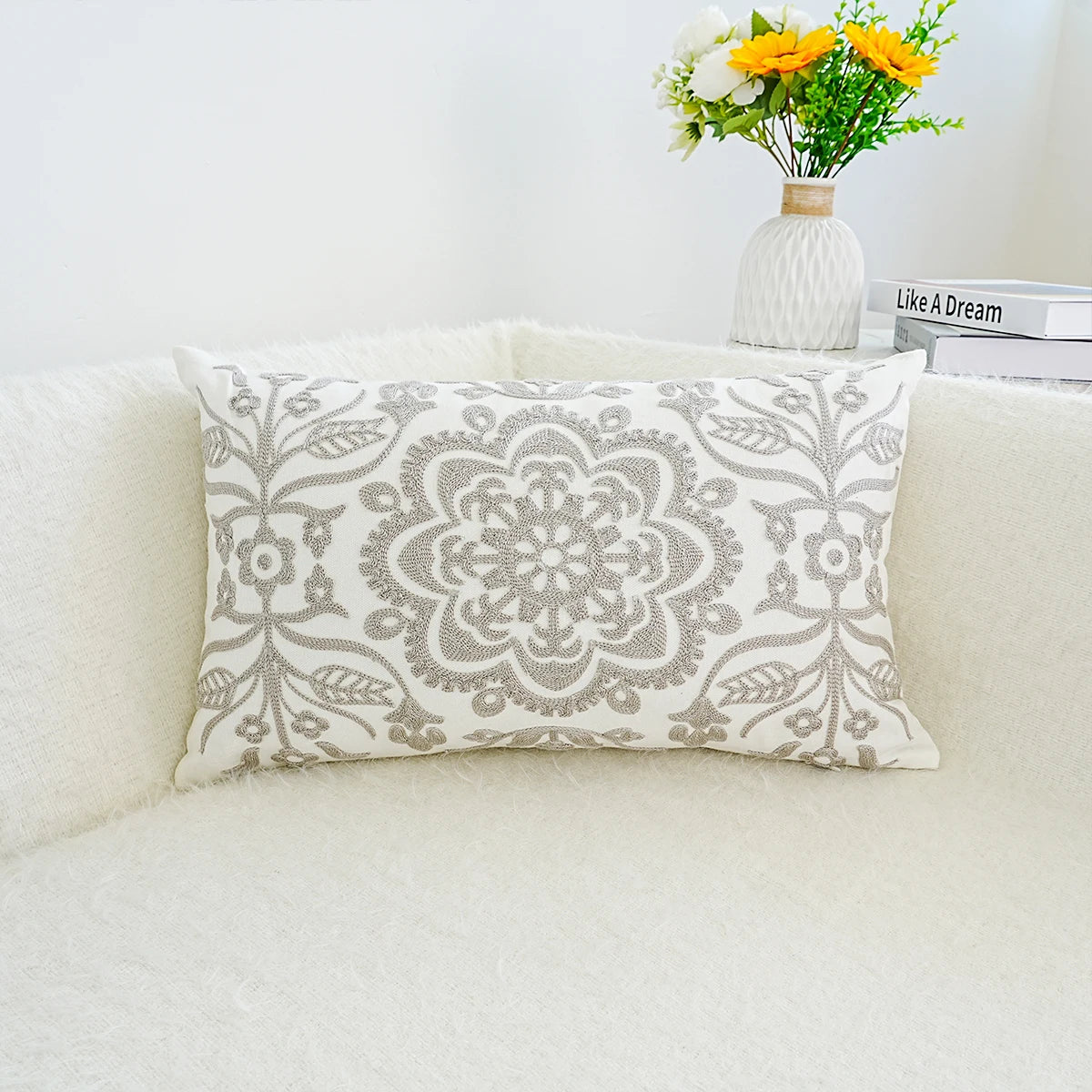 Bestickte Kissenhülle – Geometrisch Polyester 45x45cm