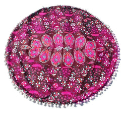 Runde Leinen-Kissenhülle – Mediterraner Stil – 43x43cm
