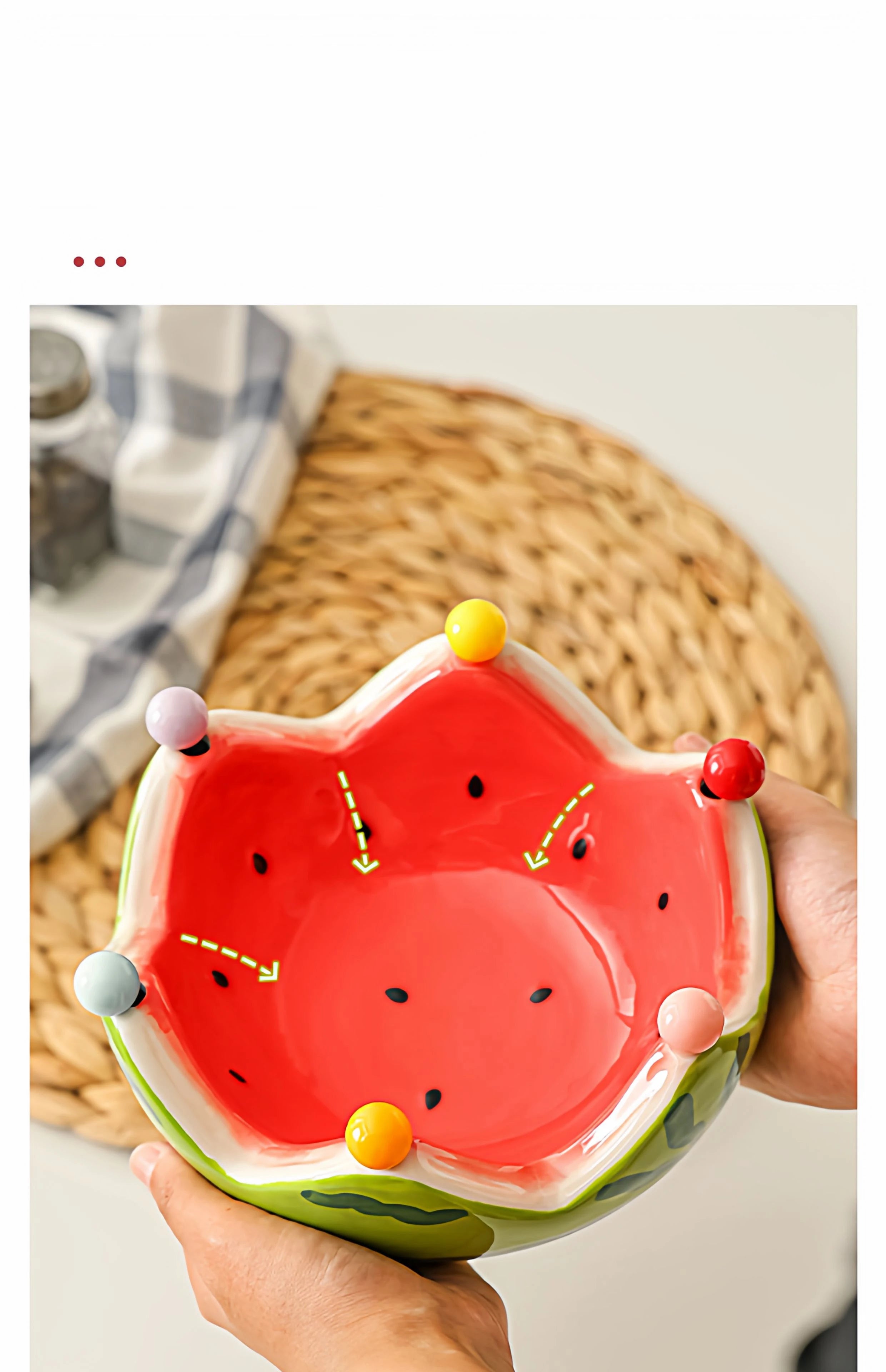 Keramikteller Set – Wassermelonen Design – Hohe Kapazität