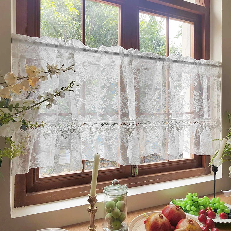 Französischer Vorhang – Romantisches Spitzen-Design – W100 x H50cm