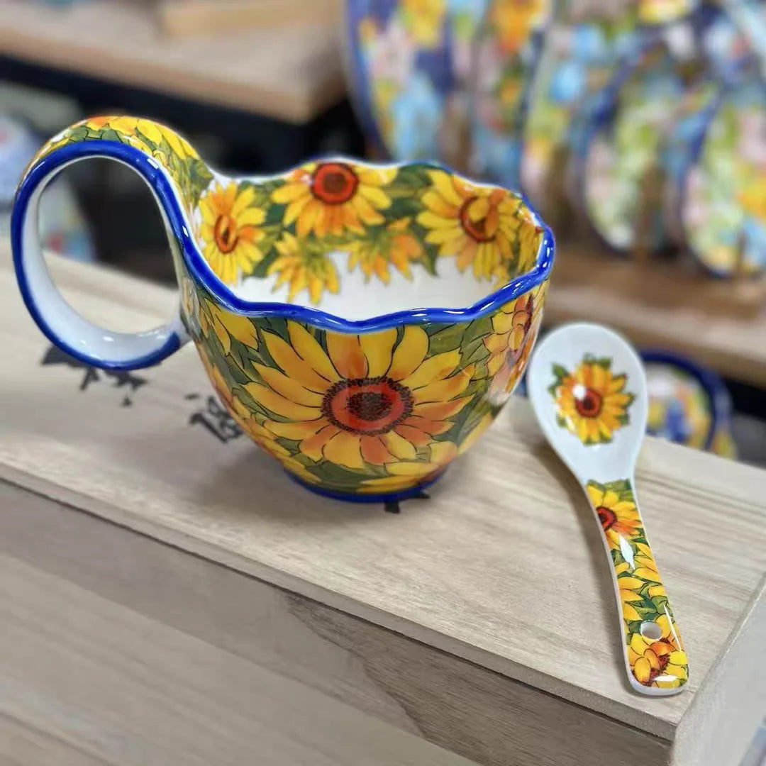 Keramik Kaffeetasse – Europäischer Stil mit Löffel