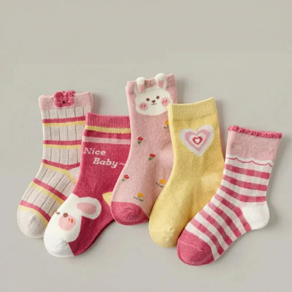 Kinder Baumwollsocken – Europäischer Stil, Cartoon-Muster
