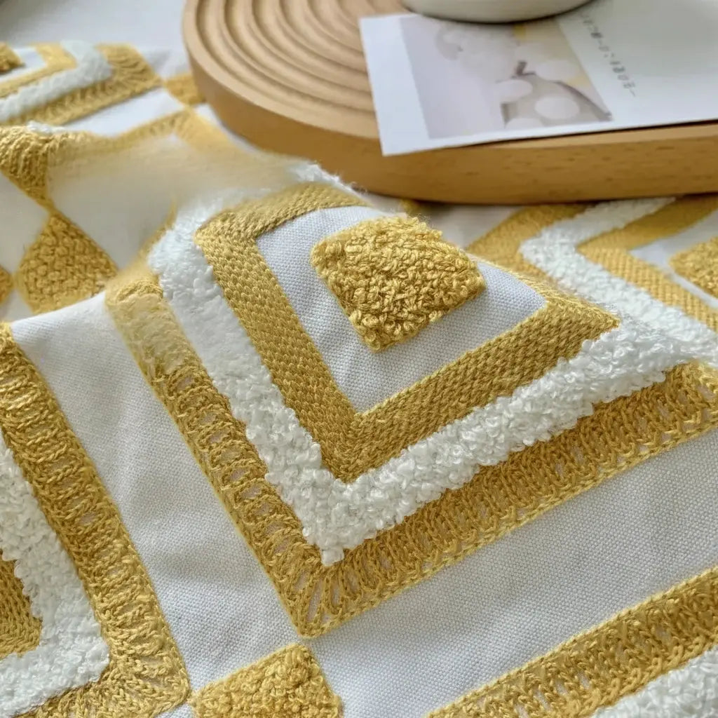 Grüne Blatt Stickerei Kissenbezug – Modernes Baumwolle 45x45cm