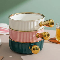 Keramikschale – Modernes Bone China mit Goldrand