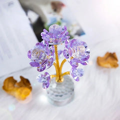 Kristall-Blumenornament – Handgemacht Modern – 15.5x8cm