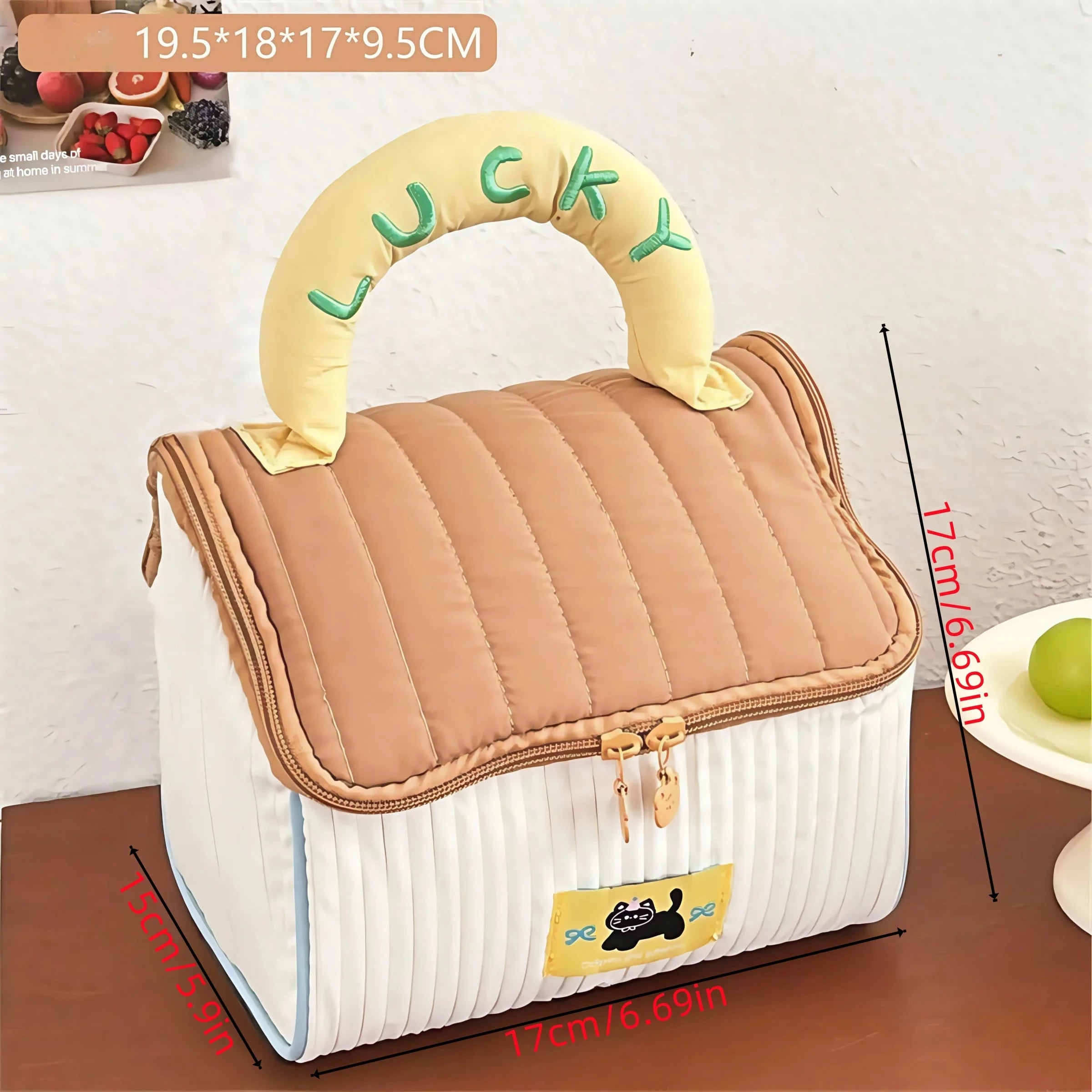 Cartoon-Kosmetiktasche – Lässiger Baumwoll-Look – Reise-Essential