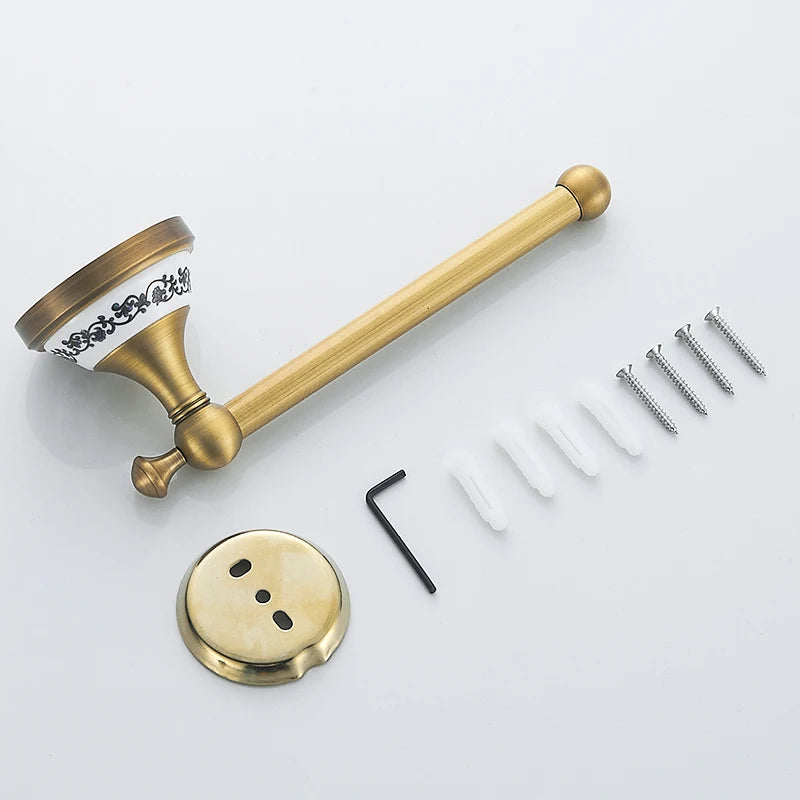 Antiker Messing Toilettenhalter – Kupfer Wandmontage