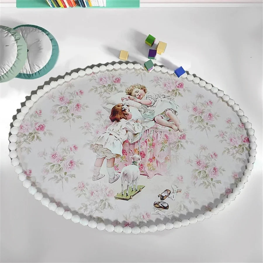 Kinderzimmer Teppich – Süsses Oval Design 840x600mm