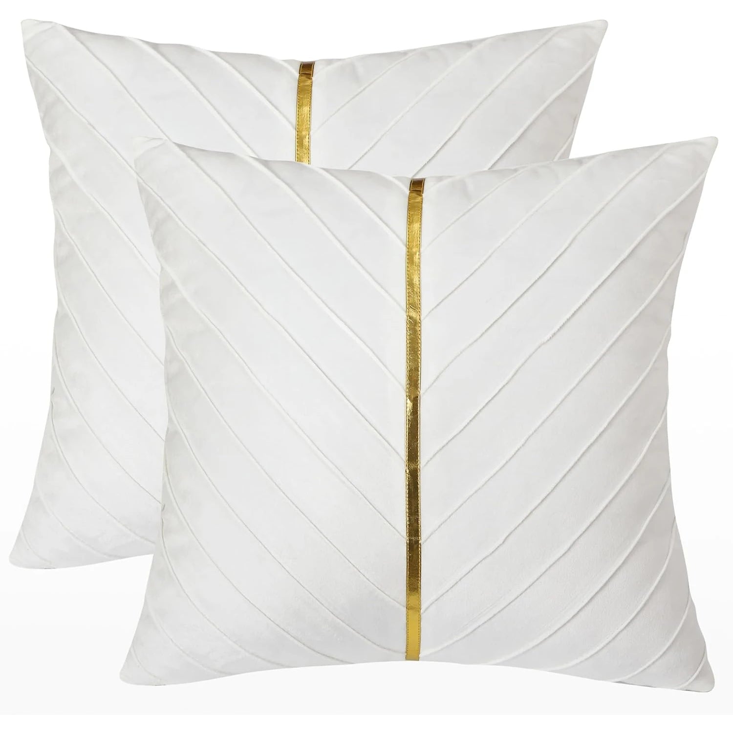 Samt Kissenbezug – Gold Leder Patchwork – 45x45cm
